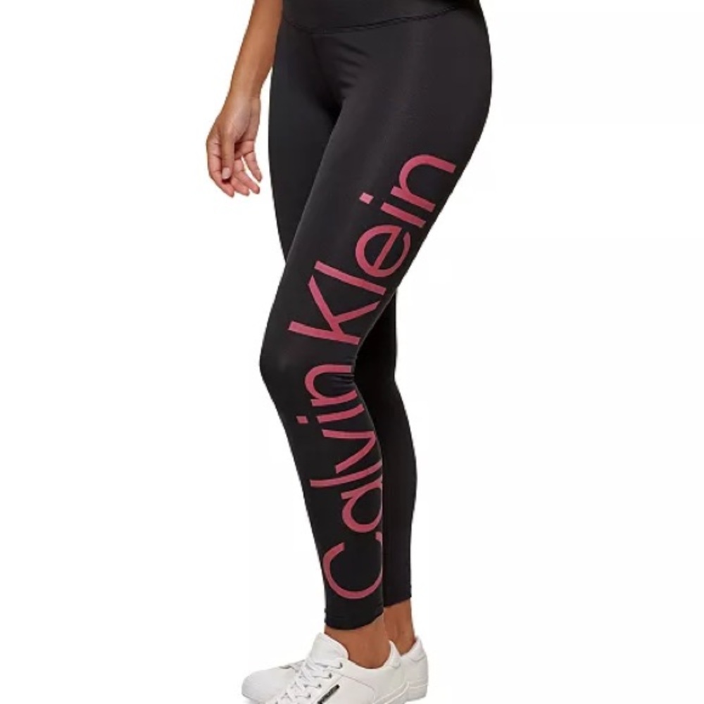Calvin Klein Black and Pink Women's Leggings